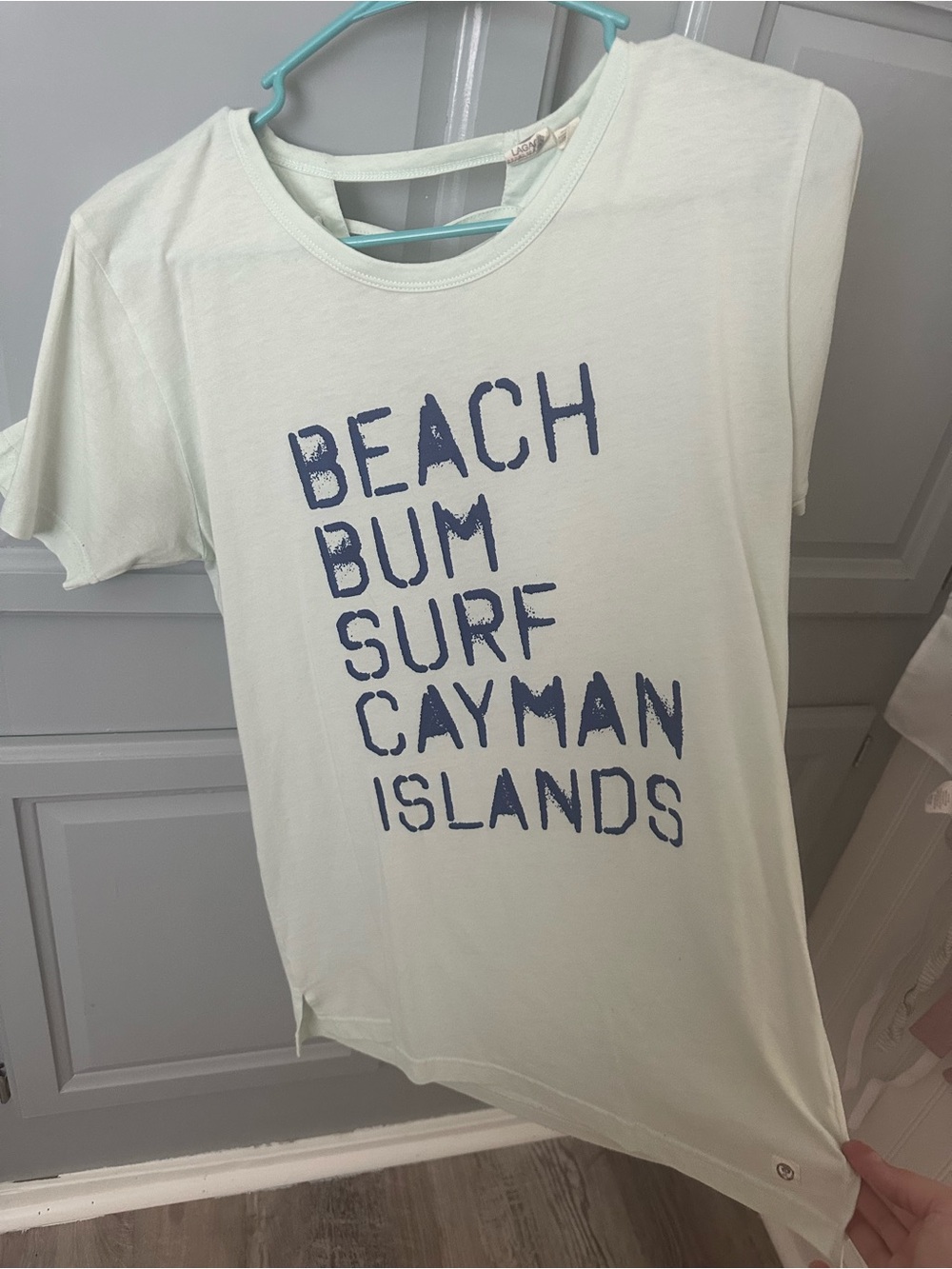 Beach Bum Surf Cayman Islands Graphic Tee - Light Mint & Navy